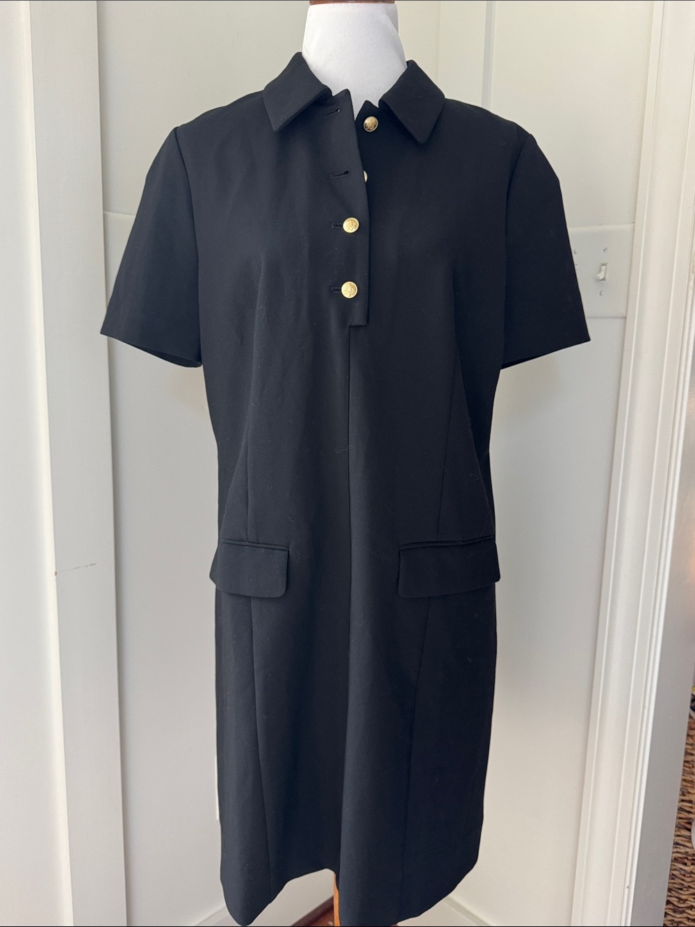 NWT J Crew Black Parc dress in four-season stretch Size 16
